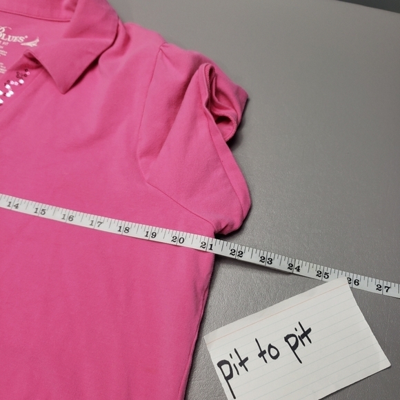 La blues pink short sleeve collar tshirt women's plus size 18-20W - Picture 5 of 7